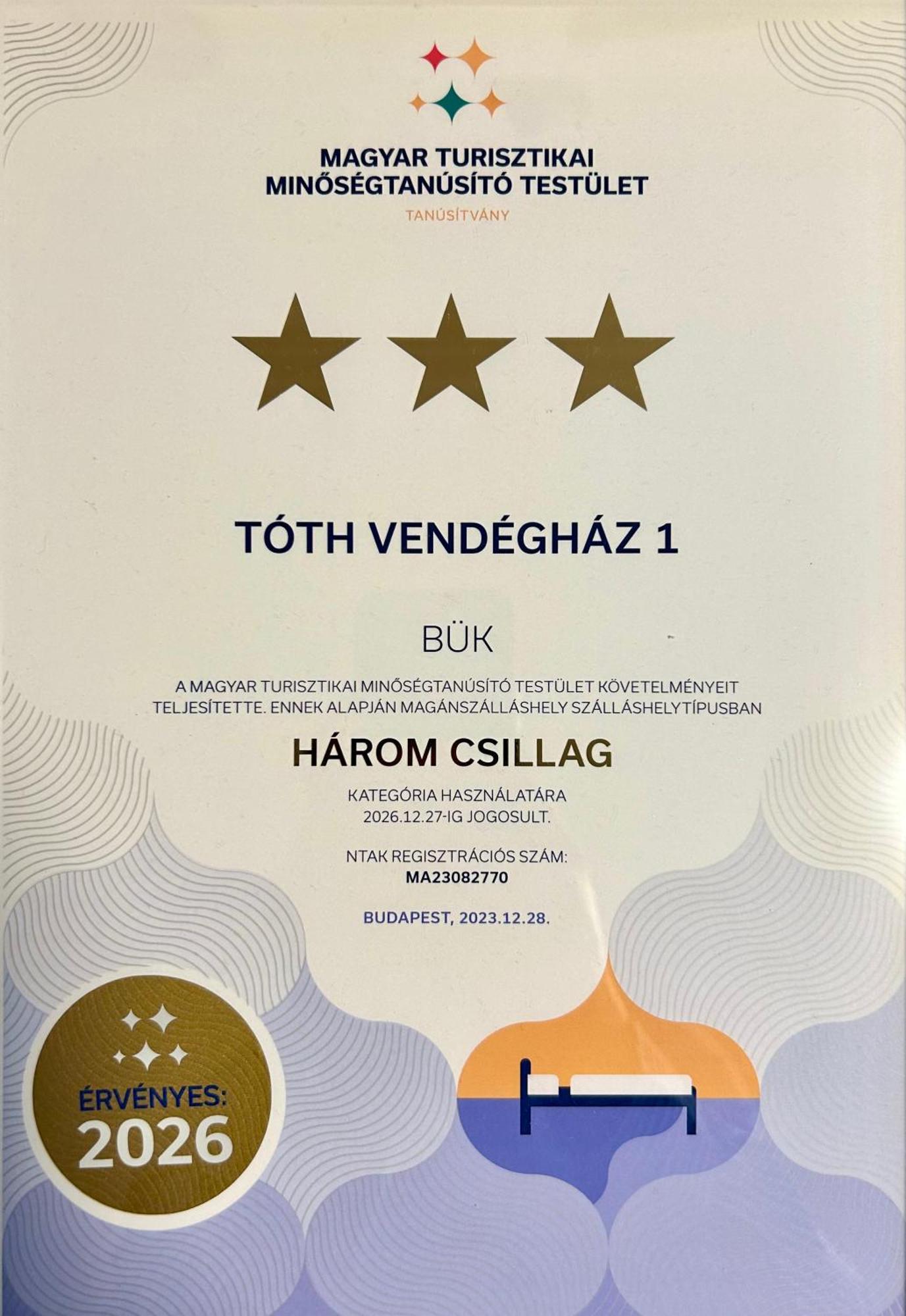 Toth Vendeghaz 호텔 Bük 외부 사진